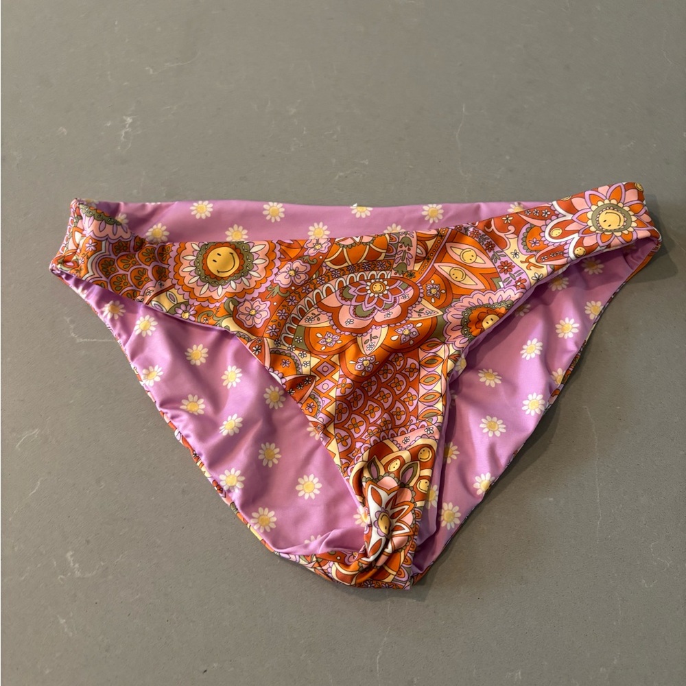 Billabong Pink and Orange Floral Bikini Bottom
